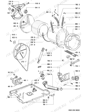 Схема №1 WA 4140/WS-I с изображением Обшивка для стиралки Whirlpool 481245219907