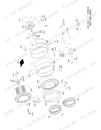 Взрыв-схема стиральной машины Indesit AWG34943 (F091533) - Схема узла