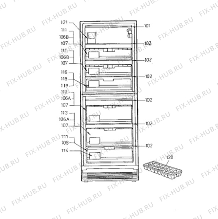 Взрыв-схема холодильника Electrolux TF1108A - Схема узла Furniture