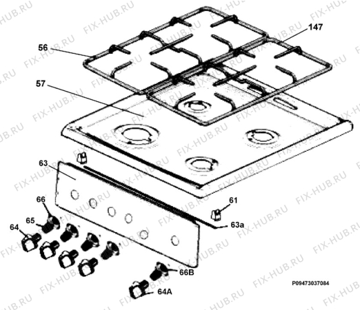 Взрыв-схема плиты (духовки) Electrolux EKG510108W - Схема узла Section 4