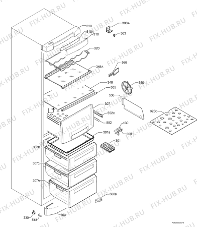 Взрыв-схема холодильника Electrolux ERA4052 - Схема узла Housing 001