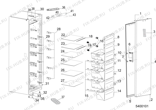 Схема №1 WVA35993NFW (F096467) с изображением Дверь для холодильника Indesit C00533056