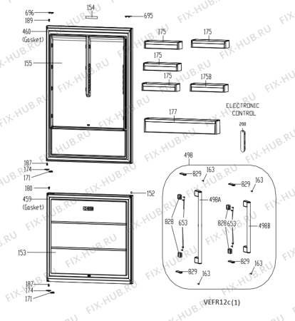 Схема №1 W8BEH183X с изображением Другое для холодильной камеры Whirlpool 488000534293