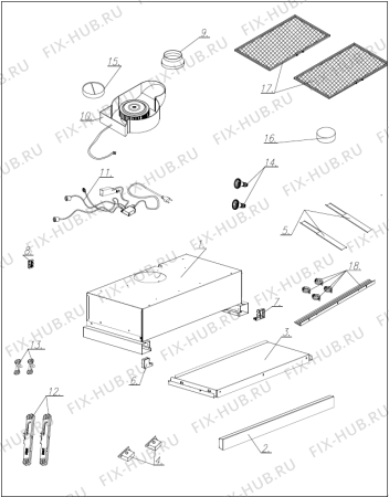 Схема №1 BHP623E10X (514443) с изображением Покрытие для вентиляции Gorenje 624062