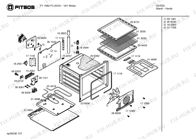 Схема №2 P17682PLUS с изображением Панель управления для плиты (духовки) Bosch 00356132