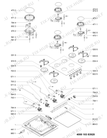 Схема №1 PGV 300/WH с изображением Клавиша для духового шкафа Whirlpool 481010374014