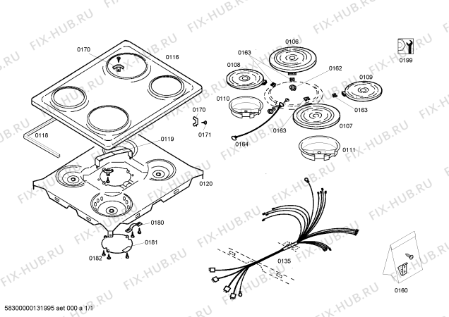 Схема №1 B8624A b8624a с изображением Варочная панель для духового шкафа Bosch 00680789