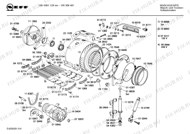 Схема №1 W3150W0GB GB-5041.12S с изображением Ручка для стиралки Bosch 00084316