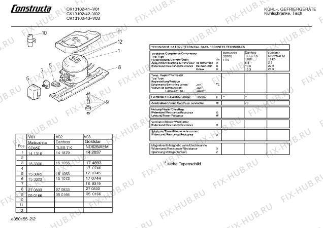 Схема №1 CK13103 с изображением Инструкция по эксплуатации для холодильной камеры Bosch 00521567
