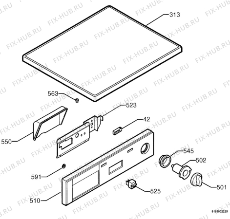 Взрыв-схема комплектующей Zanussi TC485W - Схема узла Command panel 037