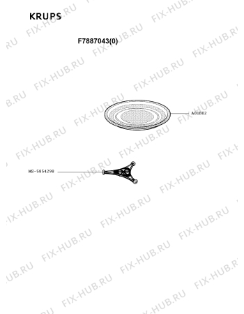 Взрыв-схема микроволновой печи Krups F7887043(0) - Схема узла MP002360.2P2