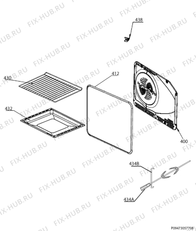 Взрыв-схема плиты (духовки) Faure FCV664MWC - Схема узла Oven
