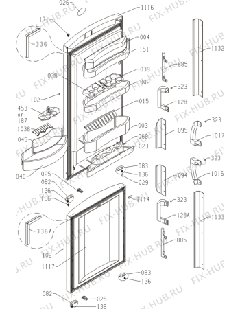 Схема №1 FA860P (375181, HZF3267AF) с изображением Шарнир для холодильной камеры Gorenje 376224