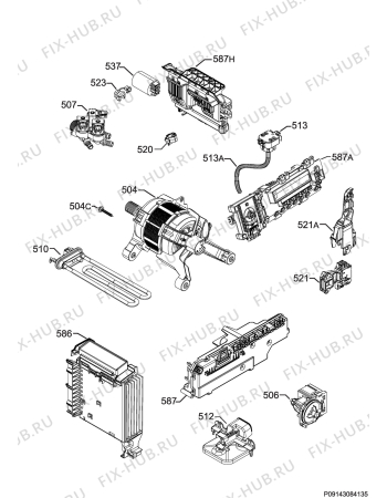 Схема №1 L77685WD с изображением Блок управления для стиралки Aeg 973914605802003