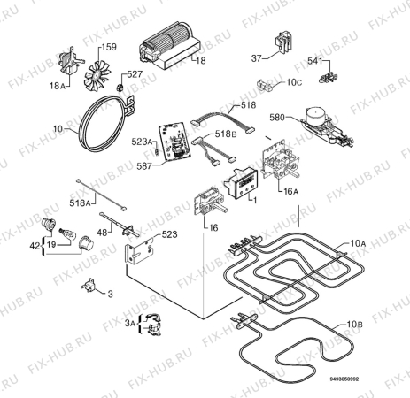 Взрыв-схема плиты (духовки) Privileg 00084431_61433 - Схема узла Electrical equipment 268