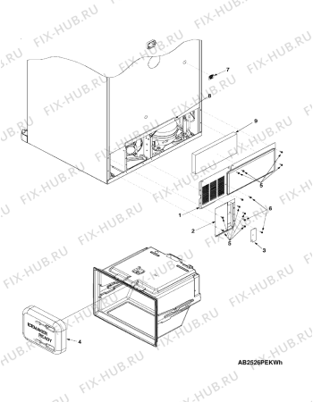 Схема №1 AB2526PEKW с изображением Винтик для холодильника Whirlpool 482000094413