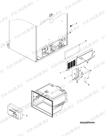 Схема №1 AB2526PEKW с изображением Ручка двери для холодильной камеры Whirlpool 482000094417