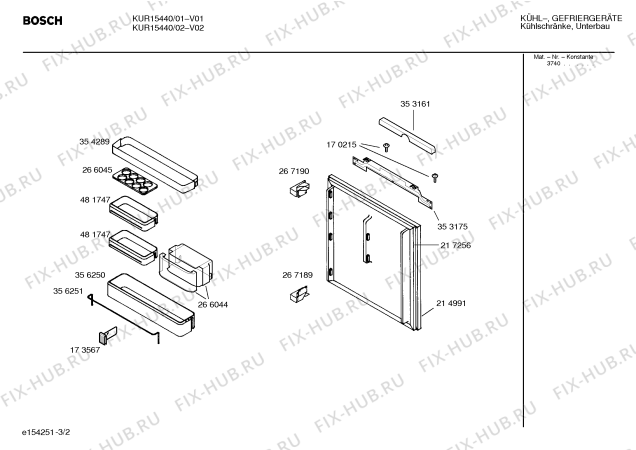 Взрыв-схема холодильника Bosch KUR15440 - Схема узла 02