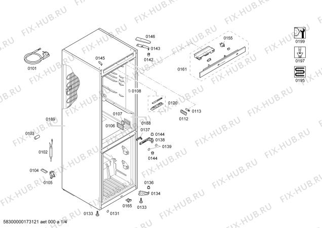 Схема №1 PKNB36VI21 с изображением Модуль управления, запрограммированный для холодильника Bosch 00748373