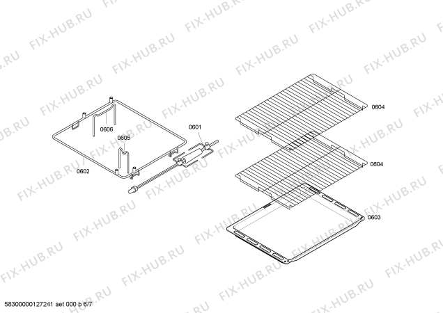 Схема №1 HLN448020S с изображением Стеклокерамика для плиты (духовки) Bosch 00476463