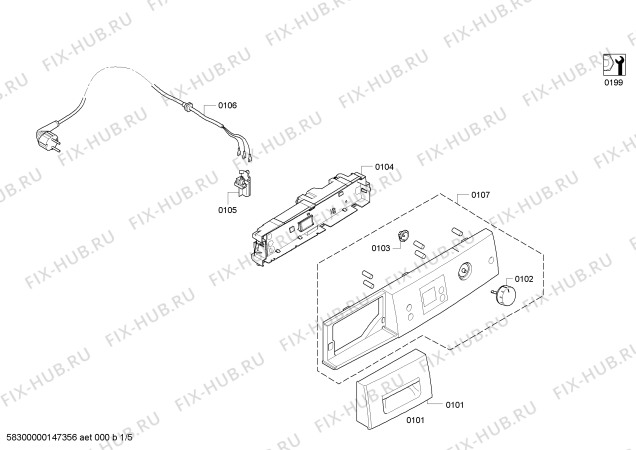 Схема №1 WTS86500NL с изображением Панель управления для сушилки Bosch 00677809