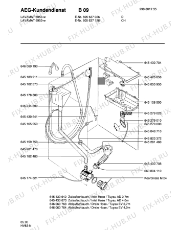 Взрыв-схема стиральной машины Aeg LAV6953-W - Схема узла Water equipment