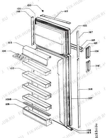 Взрыв-схема холодильника Electrolux TR2000 - Схема узла Section 2