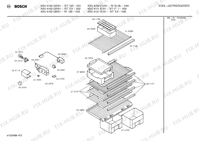Взрыв-схема холодильника Bosch KSU4102GB - Схема узла 03