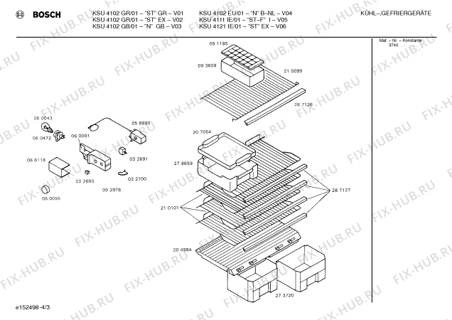 Взрыв-схема холодильника Bosch KSU4121IE - Схема узла 03