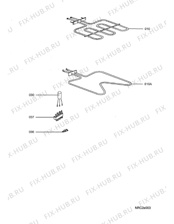 Взрыв-схема плиты (духовки) Faure FC509W1   FAE C.SP.F - Схема узла Electrical equipment 268