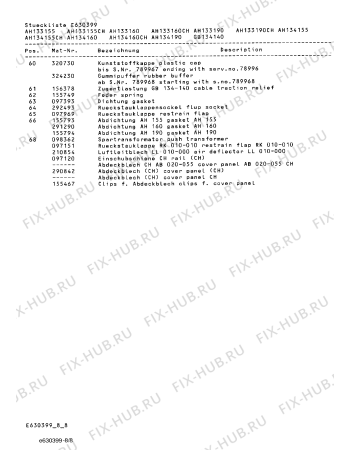 Схема №2 AH133160A с изображением Планка для вытяжки Bosch 00210962
