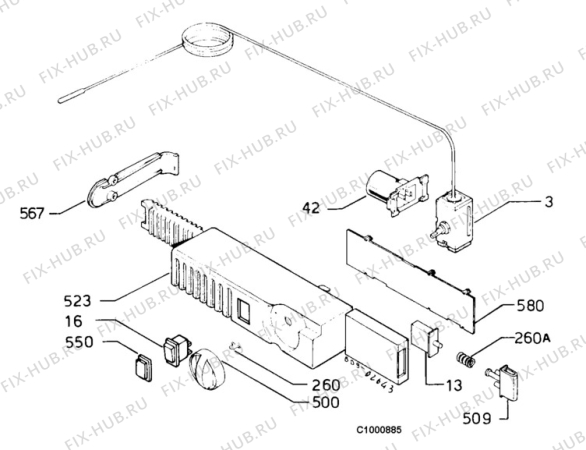 Взрыв-схема холодильника Juno JKG8491 - Схема узла Thermostat