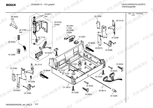 Взрыв-схема посудомоечной машины Bosch SGI6926 - Схема узла 05