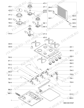 Схема №1 0-716 D с изображением Втулка для плиты (духовки) Whirlpool 481244039195