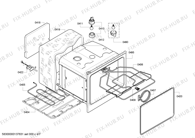 Схема №2 B46E74N0 с изображением Подшипник для плиты (духовки) Bosch 00671098