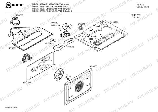 Схема №2 E1422B0 MEGA1422B с изображением Инструкция по эксплуатации для плиты (духовки) Bosch 00589013