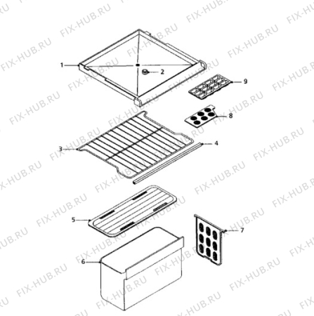 Взрыв-схема холодильника Electrolux ER1242T - Схема узла Furniture