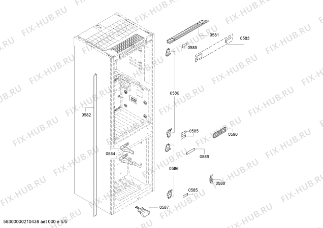 Взрыв-схема холодильника Bosch KIF87SD40 - Схема узла 05