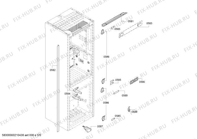 Схема №1 KIF84PF30 с изображением Крышка для холодильной камеры Bosch 11027568