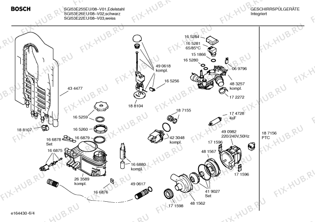 Схема №1 SGI53E22EU с изображением Краткая инструкция для электропосудомоечной машины Bosch 00589955