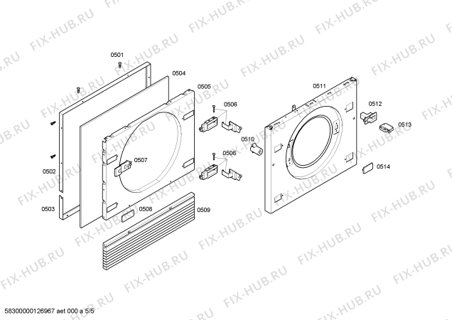 Схема №1 3TE60100NA с изображением Панель управления для стиралки Bosch 00667310