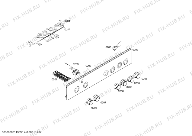 Схема №1 FRT4000G с изображением Ручка переключателя для электропечи Bosch 00602465