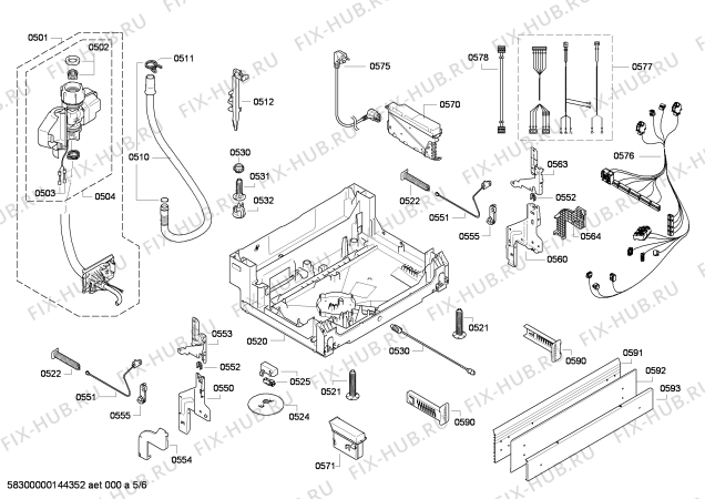 Взрыв-схема посудомоечной машины Siemens SN46T592EU - Схема узла 05