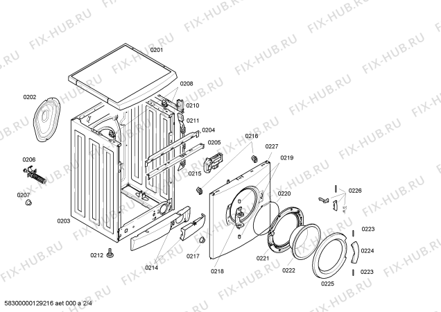 Схема №1 WAE20169ZA с изображением Панель управления для стиралки Bosch 00666287