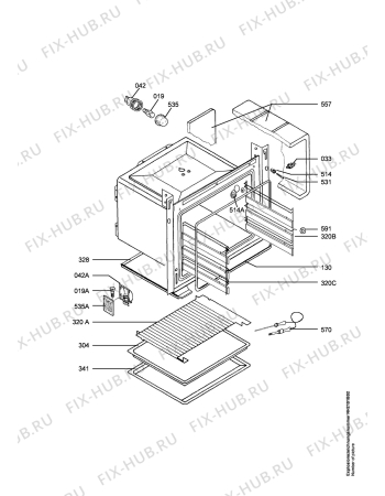 Взрыв-схема плиты (духовки) Voss Electrolux IEL8254-AL  VOSS/FRO - Схема узла Oven