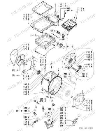 Схема №2 EV 1200 с изображением Обшивка для стиралки Whirlpool 481245214274