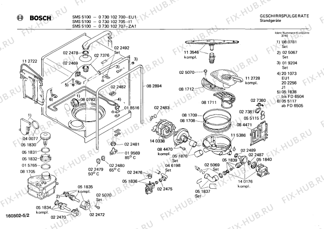 Схема №1 SN171035 с изображением Крышка для посудомоечной машины Bosch 00053552