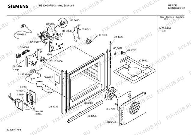 Схема №1 HB60020FN с изображением Инструкция по эксплуатации для плиты (духовки) Siemens 00523424
