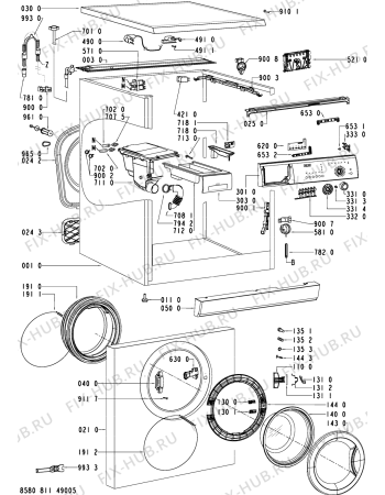 Схема №1 PFL 1200 с изображением Модуль (плата) для стиральной машины Whirlpool 481221470313