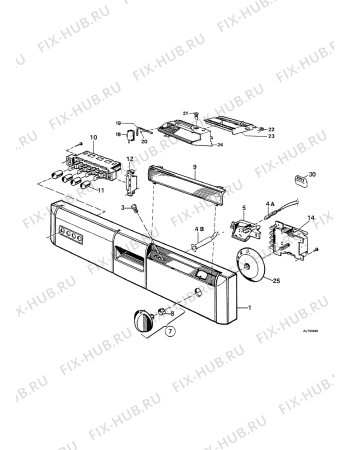 Взрыв-схема посудомоечной машины Zanker 4621 - Схема узла Control panel and lid